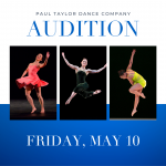 Audition announcement with dancer photos