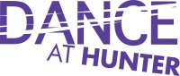 Purple Hunter Dance logo with bold capital letters and a slant incorporated with 