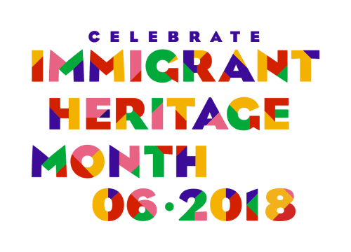 Text: Celebrate Immigrant Heritage Month 06-2018 