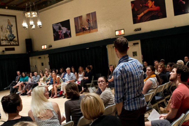 Guests listening at Town Hall: Discovering Fiscally Sponsored NYC Dancemakers.Photos by Samantha Siegel.