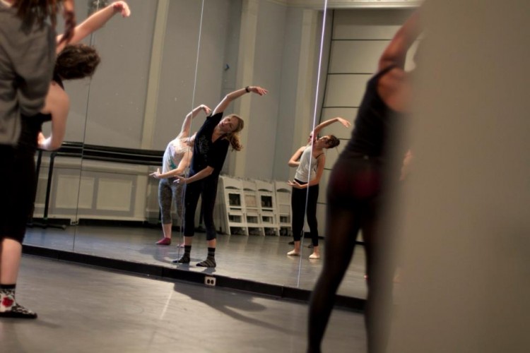 Dancers rehearse at Dancing Through College and Beyond. Photo credit: Samantha Siegel.Dancing Through College and Beyond (Photo credit: Samantha Siegel).