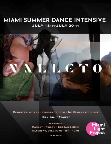 collage of photos of VALLETO dancers with written details about the intensive