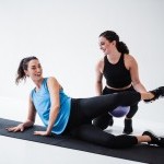 Two women exercising