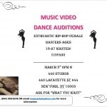 MUSIC VIDEO DANCE AUDITION
