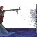 woman shattering glass