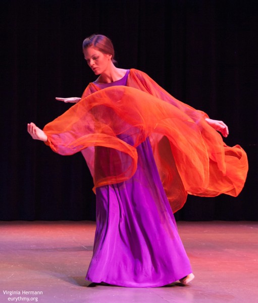 Virginia Hermann, performing in a piece by Chopin