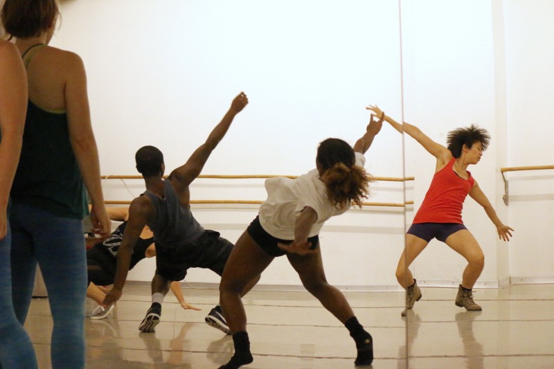 Dance class in progress, working on hinges in choreography!