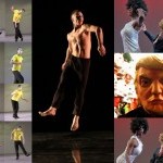 Left: Steve Paxton, stills from video by Cathy Weis; Center: Nicolas Sciscione of the Stephen Petronio Company, photo by Julie L