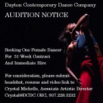 Dayton Contemporary Dance Company Seeks Female Dancer for paid position