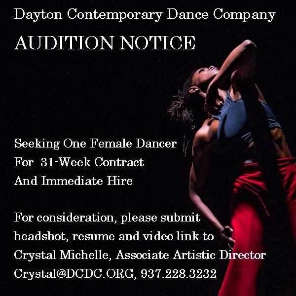 Dayton Contemporary Dance Company Seeks Female Dancer for paid position