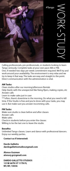 WORK STUDY AT DARDO'S