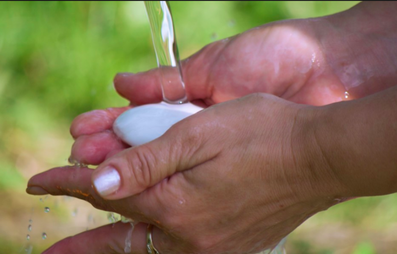 Hands with Bar Soap