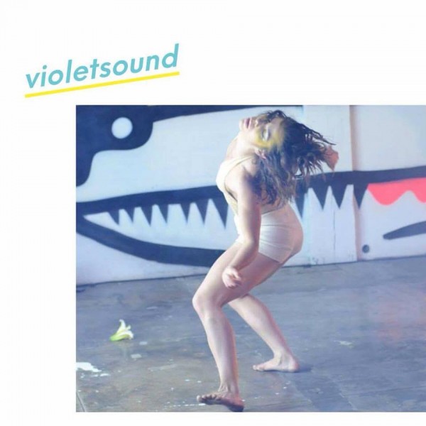 photo of Hannah Jean Hildreth dancing at Livestream Public with violetsound logo