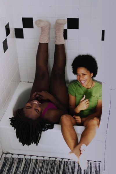 Ebony lesbians having fun