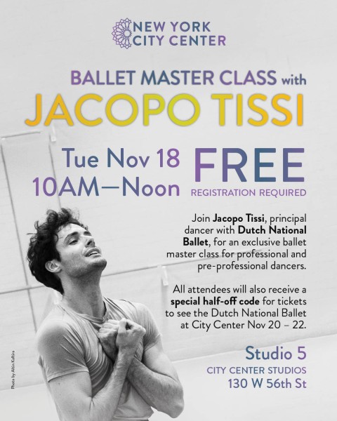 image of Jacopo Tissi with text about master class