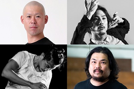 Pictured: butoh artists Kentaro Kujirai & Barabbas Okuyama and contemporary dance choreographers Hao Cheng & Wei-Chia Su 