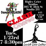 Clash Choreo Workshop on 1/23 at 7pm. $15 w/rsvp