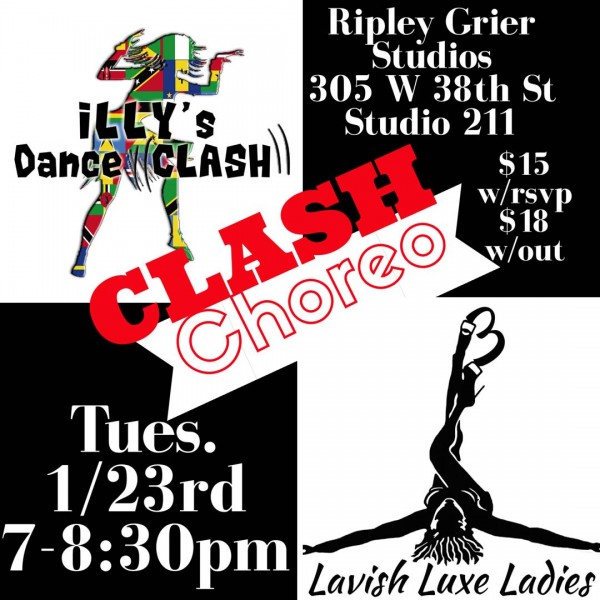Clash Choreo Workshop on 1/23 at 7pm. $15 w/rsvp