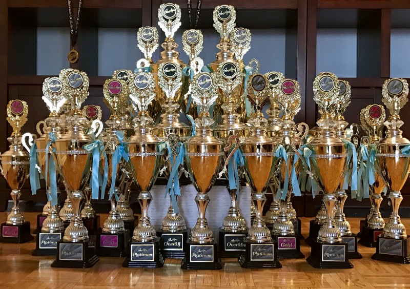 One season of Competition trophies
