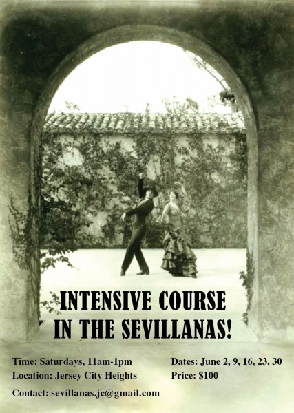 Intensive course in The Sevillanas. Saturdays to 11am-1pm. From June 2 to June 30