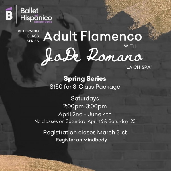 Class poster featuring JoDe Romano "La Chispa"