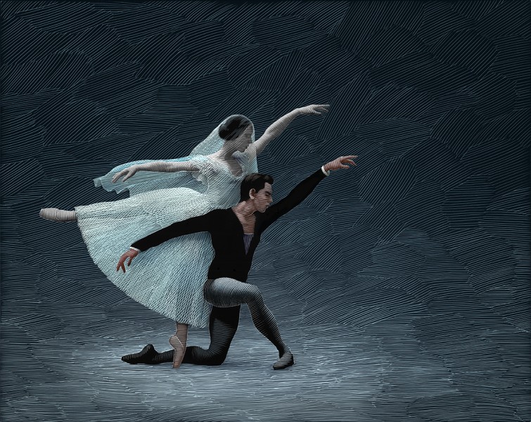 illustration of Giselle and Albrecht by Scott McKowen