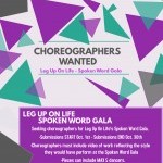 Submissions are now open for Leg Up On Life's Spoken Word Gala.