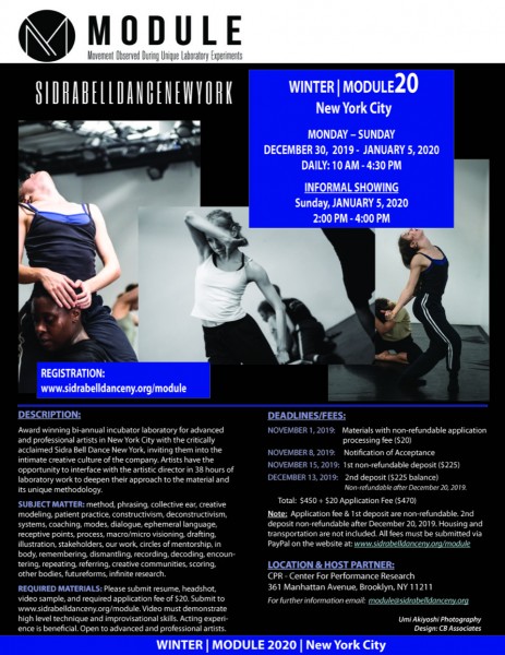 WINTER | MODULE20: Immersive Laboratory with Sidra Bell Dance New York