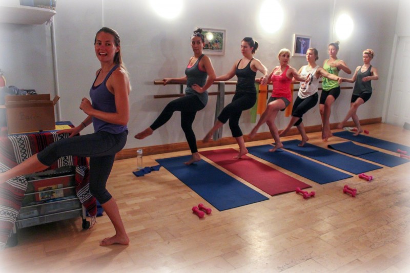 Teaching a Barre class in Brooklyn