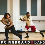 Photo of Springboard Dancers in rehearsal with 2018 Emerging choreographer Mark Caserta