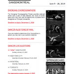 Springboard 2019 Audition and Emerging Choreographer Deadlines