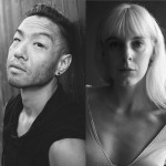 Two black and white headshots featuring teaching artists Carly and Peter