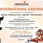 An image of the casting notice. Two performers in jungle animal costumes are in a dancing pose.