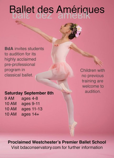 Auditions for Ballet des Am&eacute;riques Conservatory 2018-2019 School Year