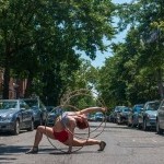 Contortionist with hula hoops