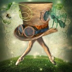 Steam Punk hat and legs with Pointe shoes