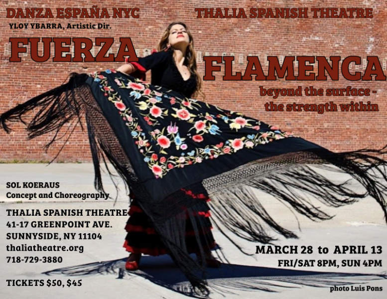 A female Flamenco Dancer with a shawl in front of a brick wall