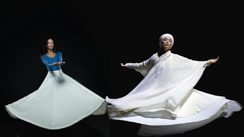 Sufi Dance artists Paola Garc&iacute;a and L&acirc;le Sayoko