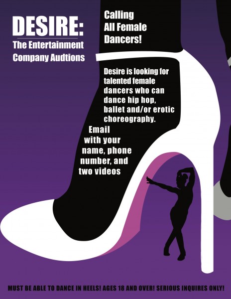 Please email: desire.entertainmentcompany@gmail.com if interested 