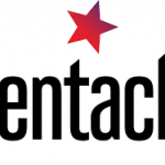 Pentacle logo with a red star 