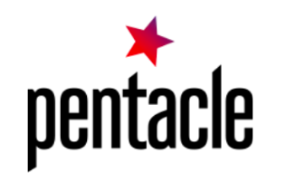 Pentacle logo with a red star 