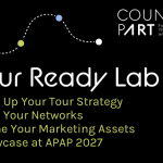 A rectangular graphic with Counterpart&rsquo;s logo in the top right corner; a graphic of 4 connected colored circles 