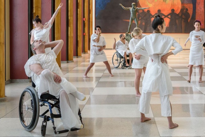 Live sculpture participants at the United Nations lobby