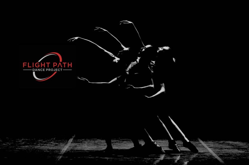 The Flight Path Dance Project logo and three dancers.