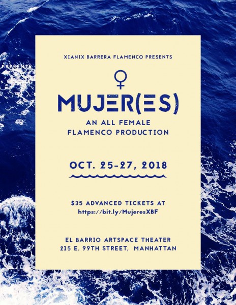 ♀ Mujer(es), the first all-female flamenco theatrical performance held in the US is set to debut at El Barrio Artspace!