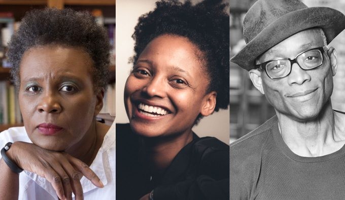 From left to right a photo of: Claudia Rankine, Tracy K Smith and Bill T. Jones