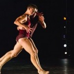 Jennifer Nugent and Paul Matteson running together in tandem on stage.