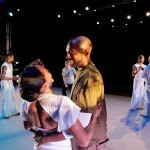 Ronald K. Brown and AAADT's Linda Celeste Sims during rehearsal of Brown's Dancing Spirit