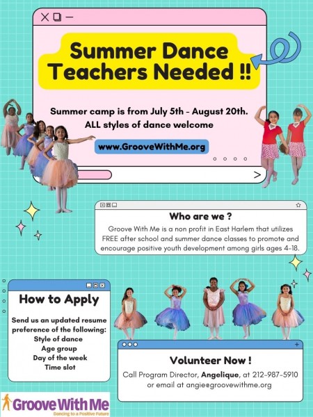 Summer Dance Teachers Needed !