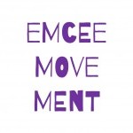 purple and white logo "emceemovement"